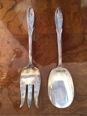 Vintage WM Rogers Original Rogers Silver Plate Serving Fork and Spoon Set